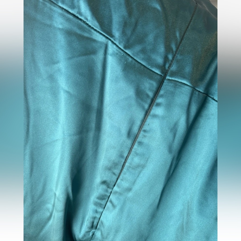 RTR Elle Zeitoune Magnolia Strapless Gown Shift Dress Green Satin Size Large - Picture 11 of 12